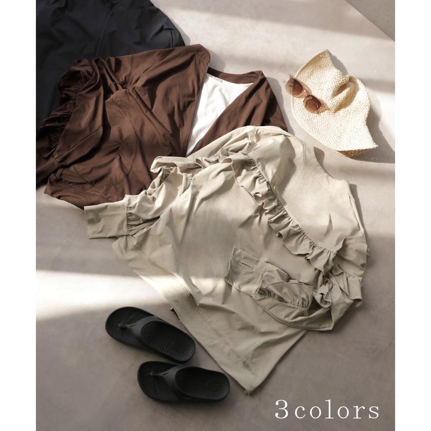 ラッシュガード UVカット 99%以上 水陸両用 上下 2点セット レディース 長袖 トップス アウター パンツ ハーフパンツ 紫外線対策 接触冷感 吸水 速乾 ロング | HUG.U | 12