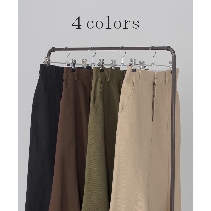 スカート マーメイド ロング チノ レディース ボトムス 無地 フレア フレアスカート ハイウエスト ウエストゴム | HUG.U | 14