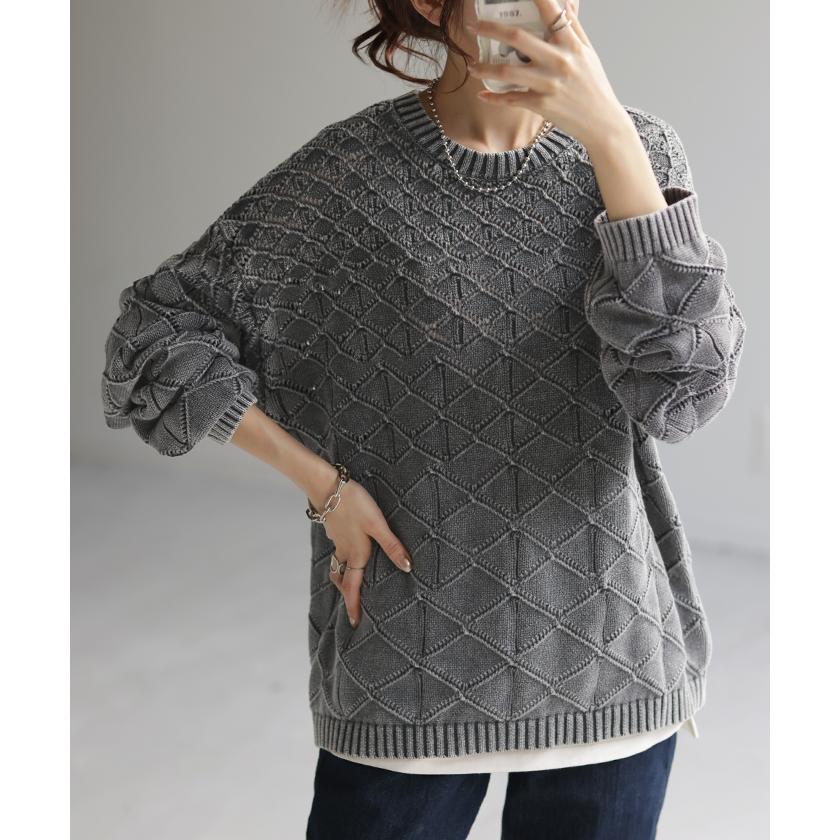 HUG.U ニット 透かし編み トップス レディース プルオーバー 春 HUG.U ニット 透かし編み トップス レディース プルオーバー 春