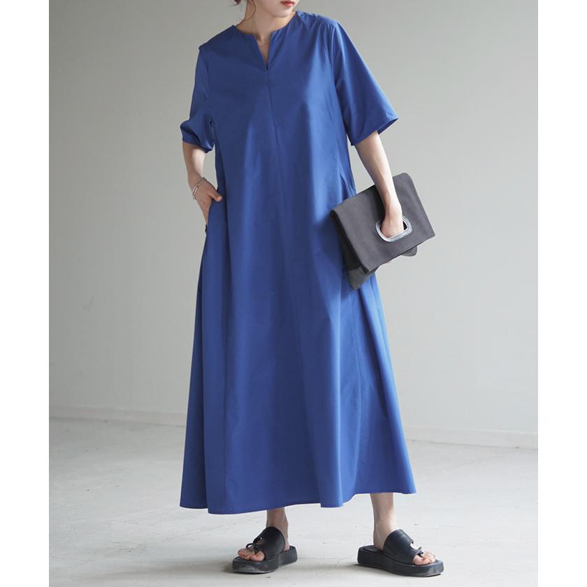 ワンピース 撥水 半袖 レディース ロング ロングワンピース マキシ マキシワンピース Aライン ワンピ 体型カバー | HUG.U | 09