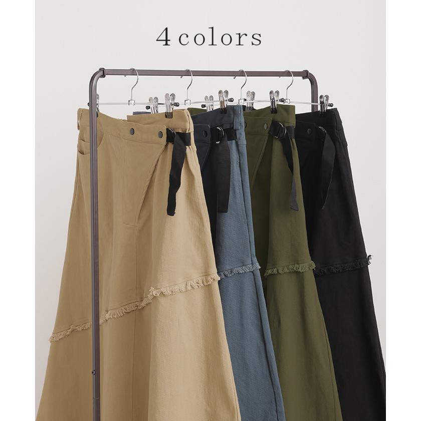スカート Aライン ラップ チノ チノスカート Aラインスカート レディース フレア フレアスカート ボトムス | HUG.U | 13