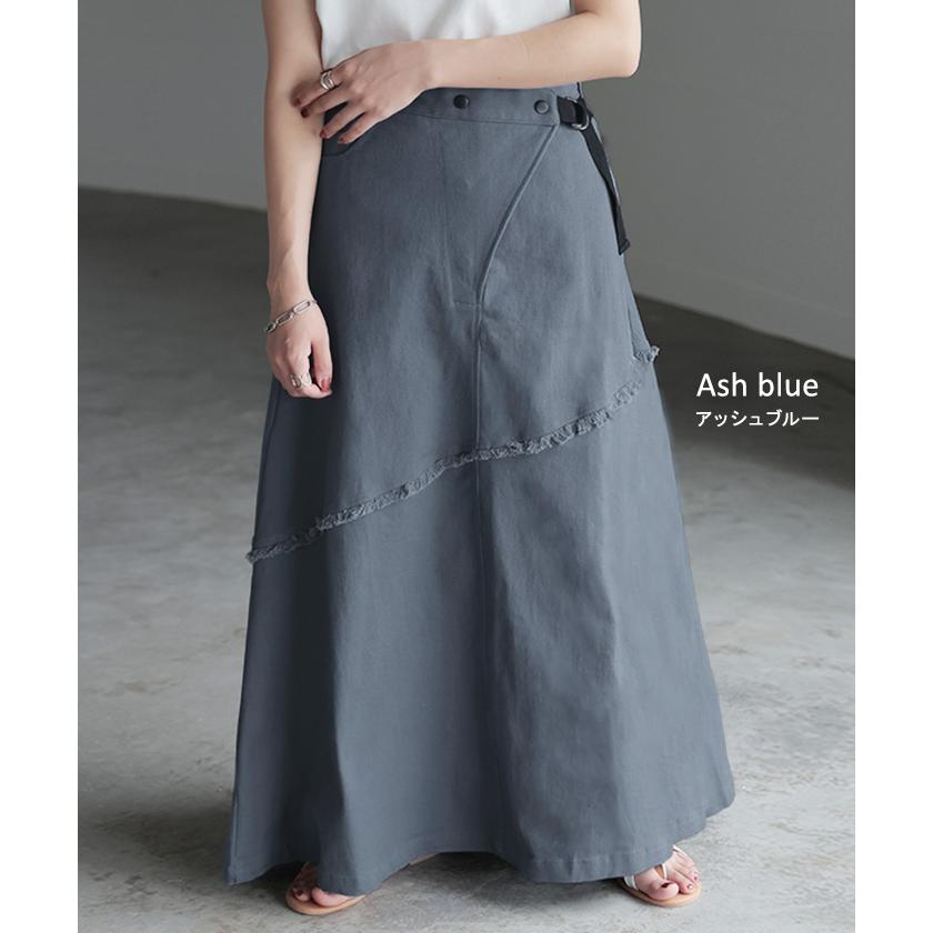 スカート Aライン ラップ チノ チノスカート Aラインスカート レディース フレア フレアスカート ボトムス | HUG.U | 15