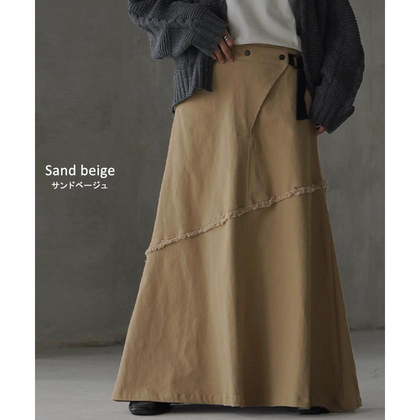 4 L チノ スカート ミモレ丈 ベージュ 洗える】ストレッチギャバ チノ スカート / 23区 L | ファッション通販