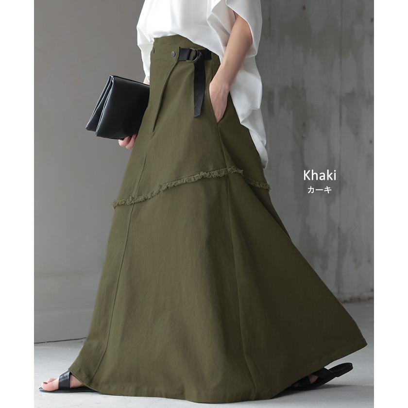 スカート Aライン ラップ チノ チノスカート Aラインスカート レディース フレア フレアスカート ボトムス | HUG.U | 16