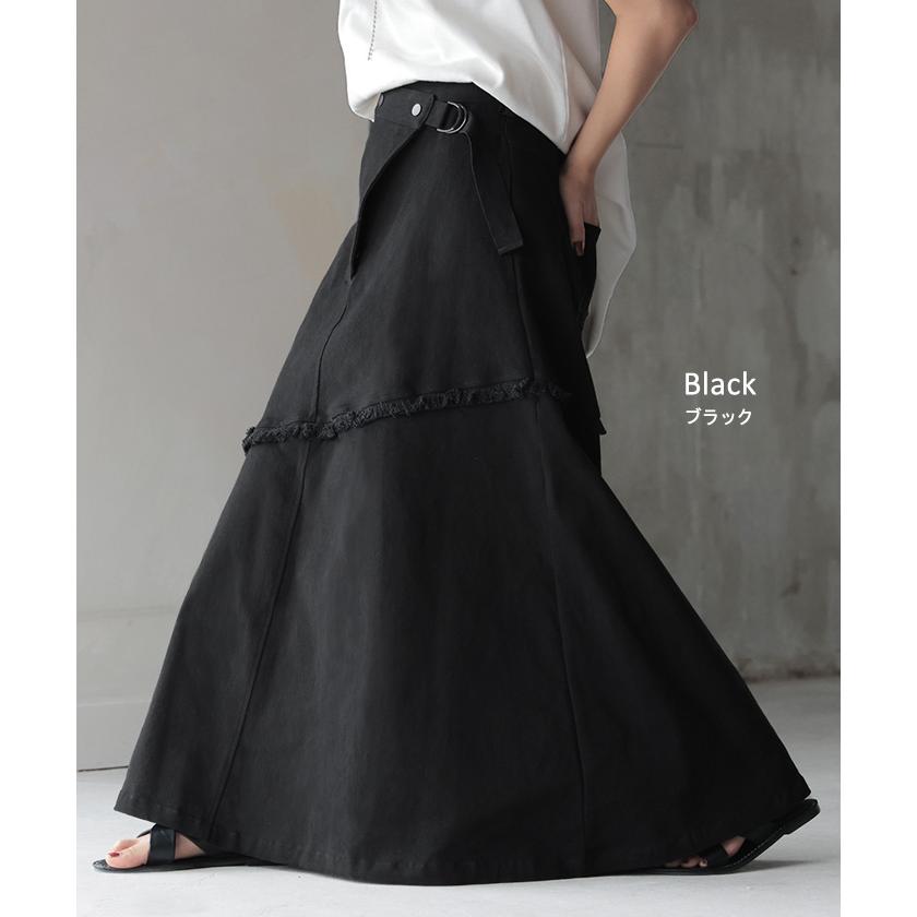 スカート Aライン ラップ チノ チノスカート Aラインスカート レディース フレア フレアスカート ボトムス | HUG.U | 19