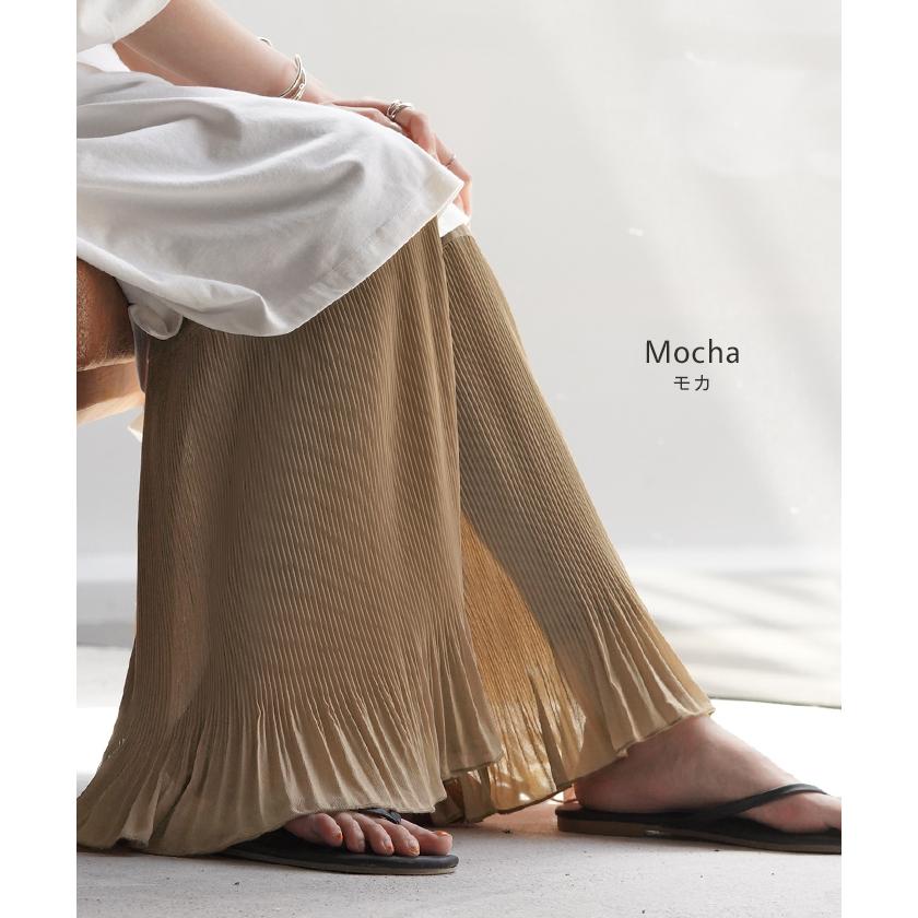 ペチパンツ プリーツ 綿 レディース レイヤード ペチコート シフォン ワイド パンツ 無地 コットン 選べる丈 | HUG.U | 14