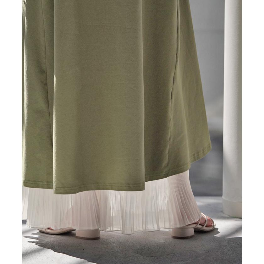 ペチパンツ プリーツ 綿 レディース レイヤード ペチコート シフォン ワイド パンツ 無地 コットン 選べる丈 | HUG.U | 20