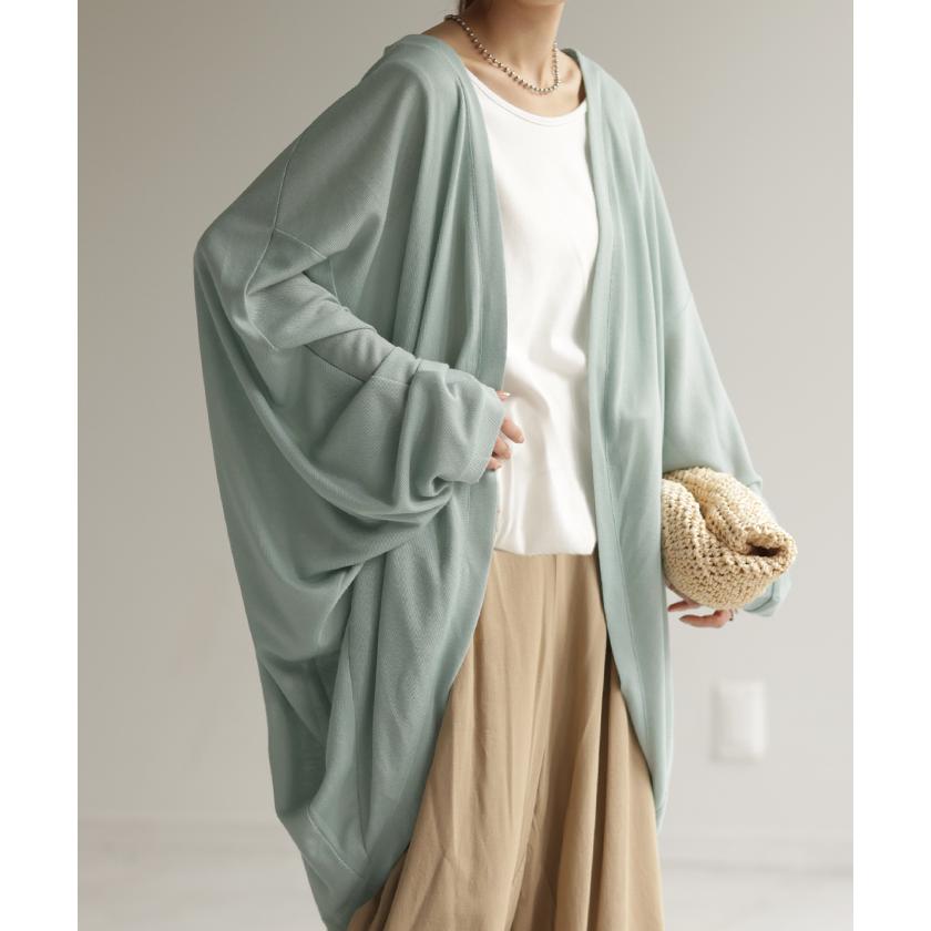 カーディガン 接触冷感 UVカット 変形 カーデ 薄手 レディース トップス ドルマン チュニック 紫外線対策 海 自転車 | HUG.U | 11