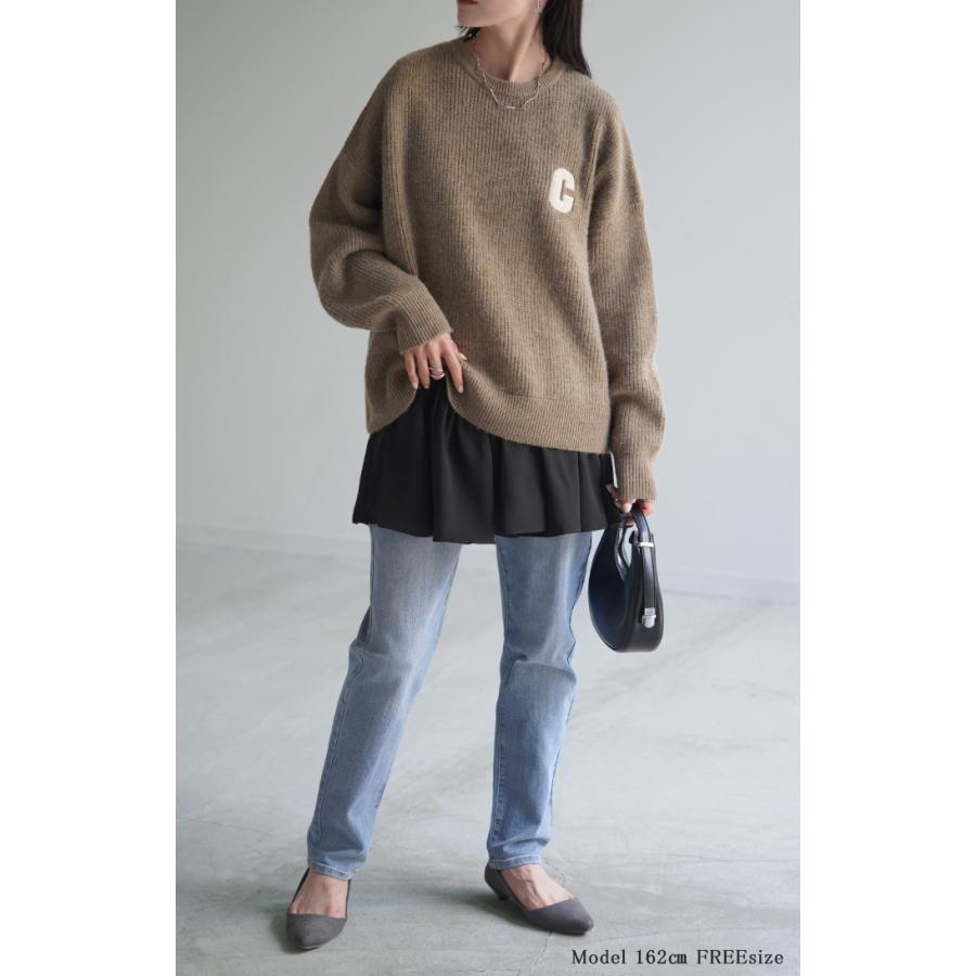 付け裾 レイヤード レディース 重ね着風 フリル シフォン つけ裾 着け裾 重ね着 レイヤードシャツ ブラウス Tシャツ ラウンド インナー フェイクレイヤード | HUG.U | 08