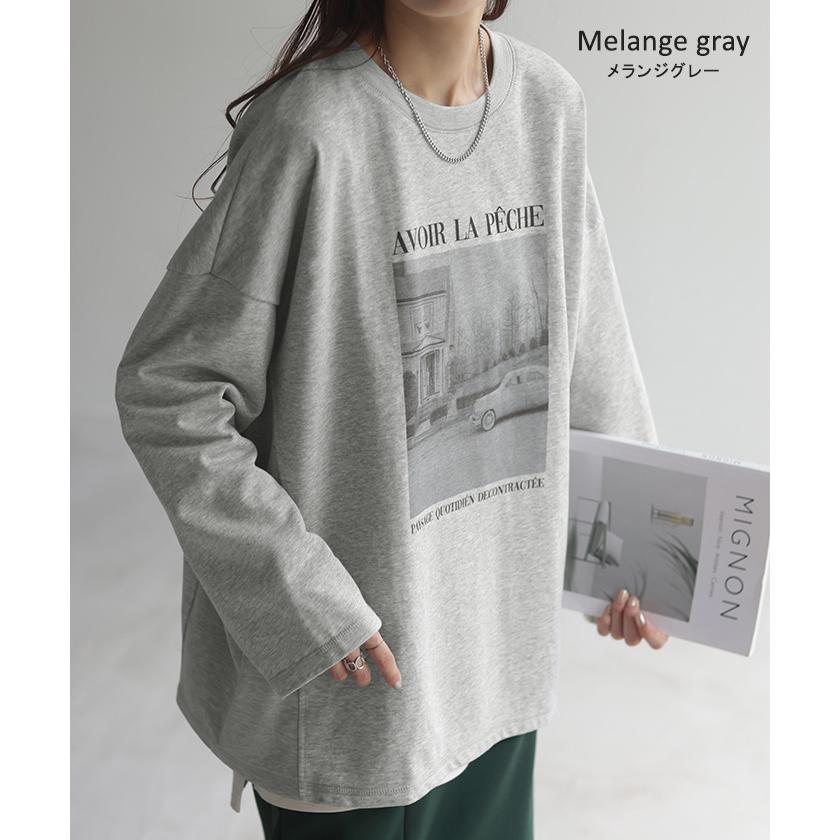 HUG.U カットソー ロンT フォト プリント レディース ロゴ ロゴT