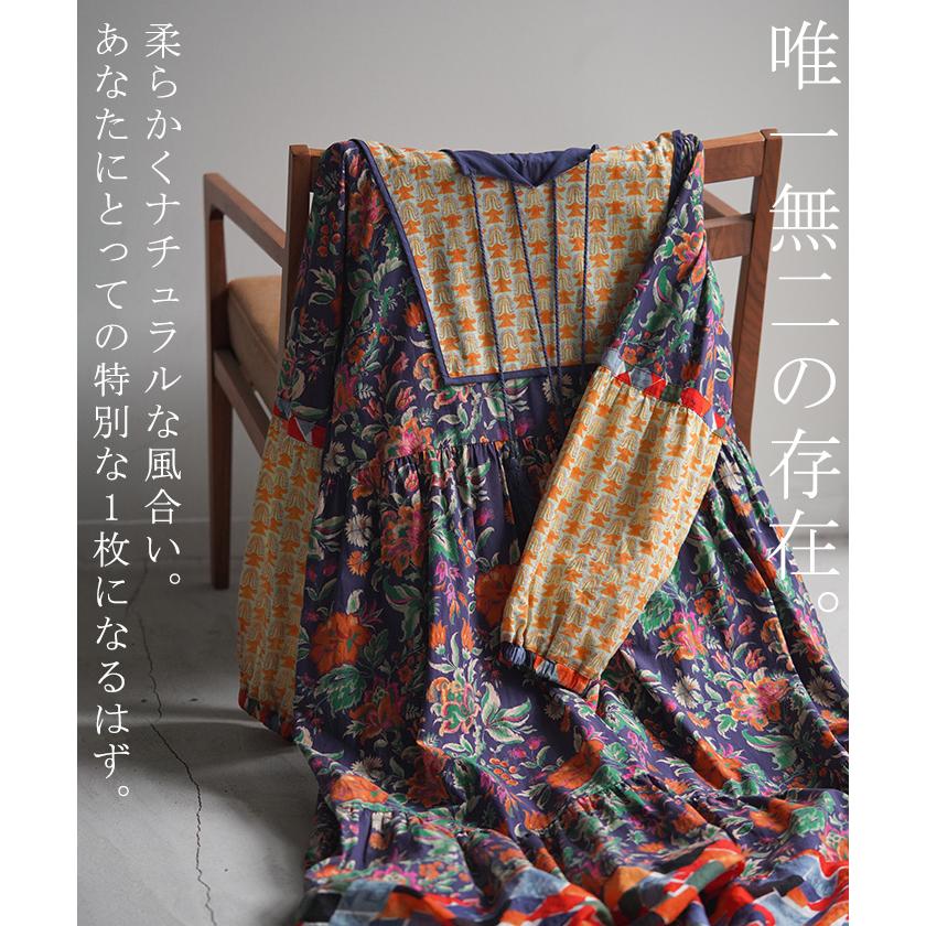 HUG.U ワンピース 体型カバー 花柄 レディース ロング丈 フレア