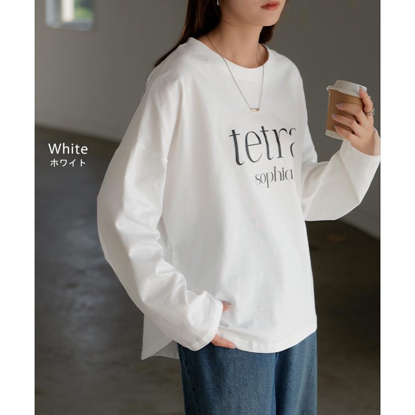 Tシャツ ロゴ 半袖 トップス 変形 二の腕カバー レディース ドルマンスリーブ プリント 無地 Uネック シンプル | HUG.U | 18