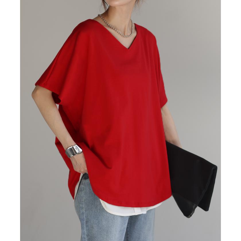 Tシャツ ドルマン カットソー 二の腕カバー ドルマンスリーブ トップス ティーシャツ きれいめ レディース | HUG.U | 12