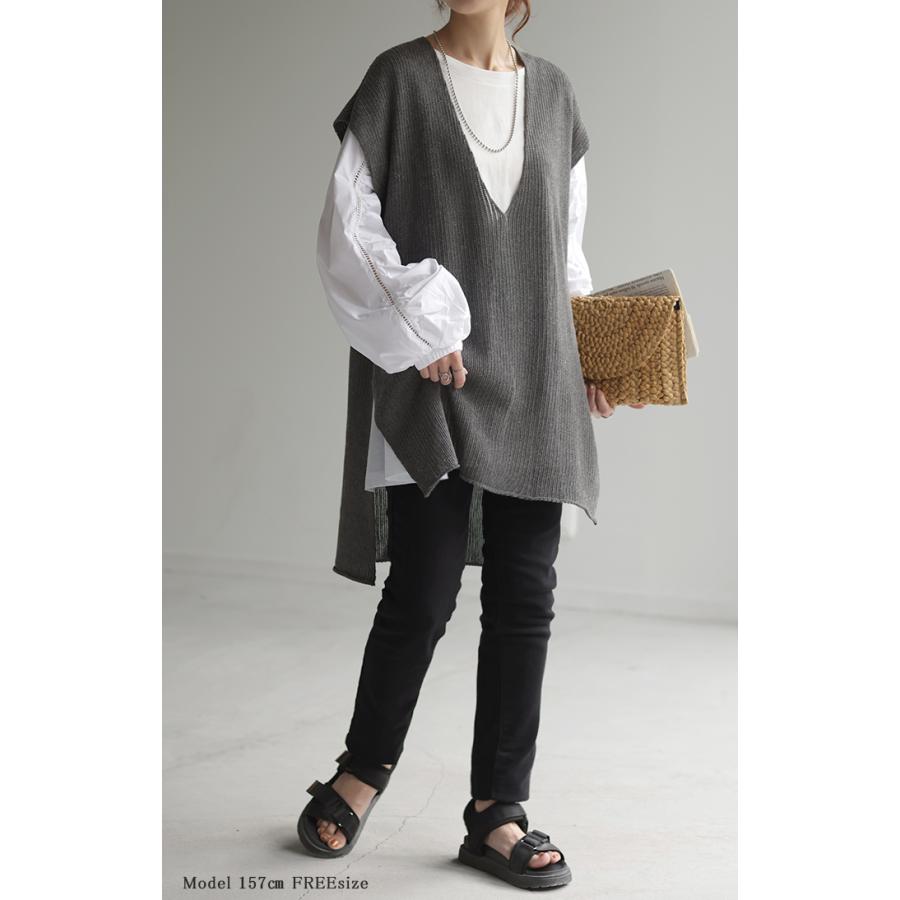 カットソー ぽわん袖 ギャザー レディース トップス ブラウス ロング Ｔシャツ チュニック 長袖 Uネック | HUG.U | 10