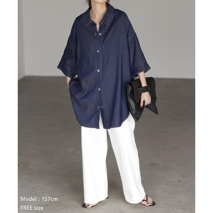 カジュアル デニムシャツ　オーバーサイズシャツ 長袖 ブラウス　M 楽天市場】オーバーサイズ デニムシャツ（シャツ・ブラウス