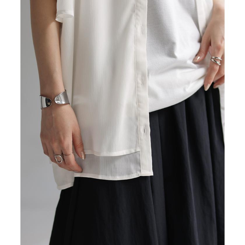 Arpege story⭐︎綿楊柳はおりチュニック（白Ｍ）タグ付き新品未使用品 Arpege story⭐︎綿楊柳はおりチュニック（白M）タグ付き新品未使用品