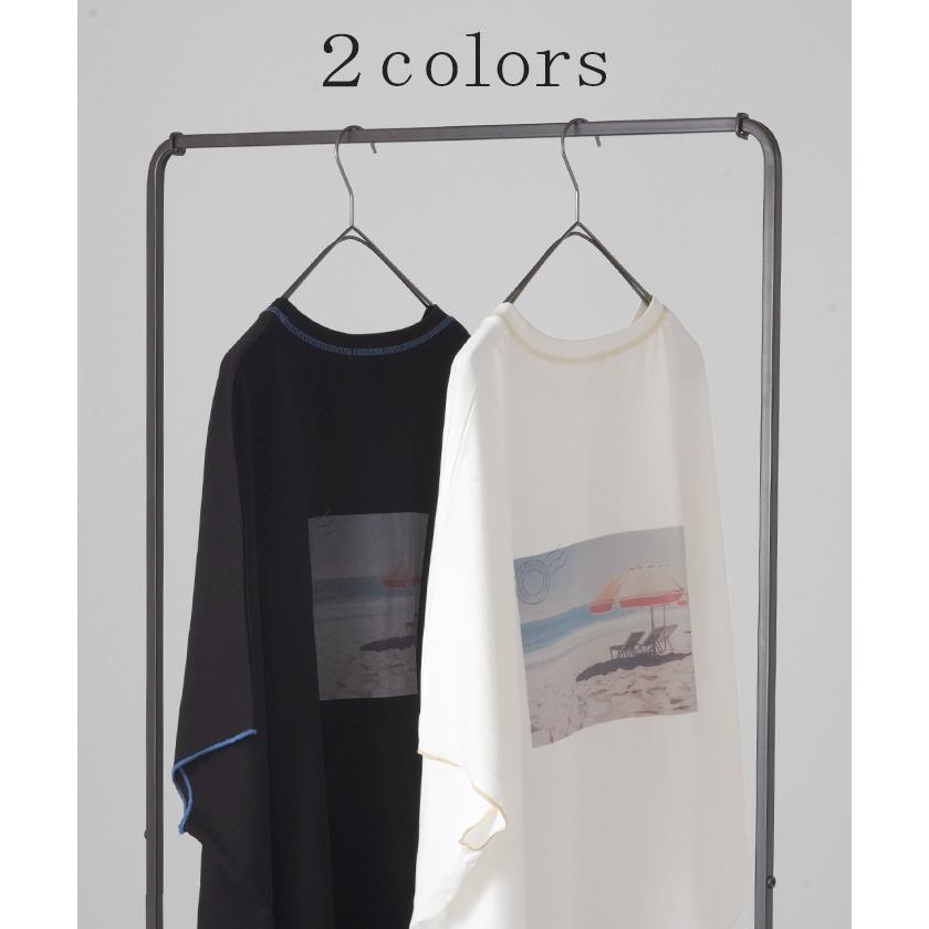 Tシャツ トップス ティーシャツ プリント レディース カットソー 二の腕カバー ドルマン ロゴT Uネック | HUG.U | 11