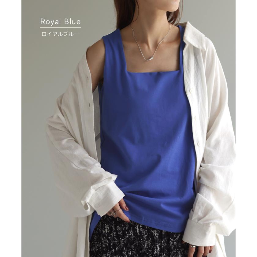 SALE タンクトップ レディース インナー ブラトップ カップ付き パット付き トップス スクエアタンク カットソー | HUG.U | 19