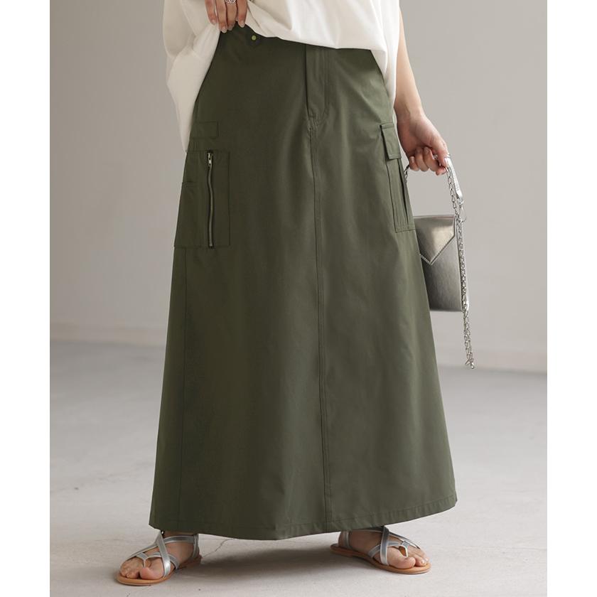 スカート ロング カーゴ ワークスカート Aラインスカート レディース ボトムス ロングスカート マキシ | HUG.U | 08