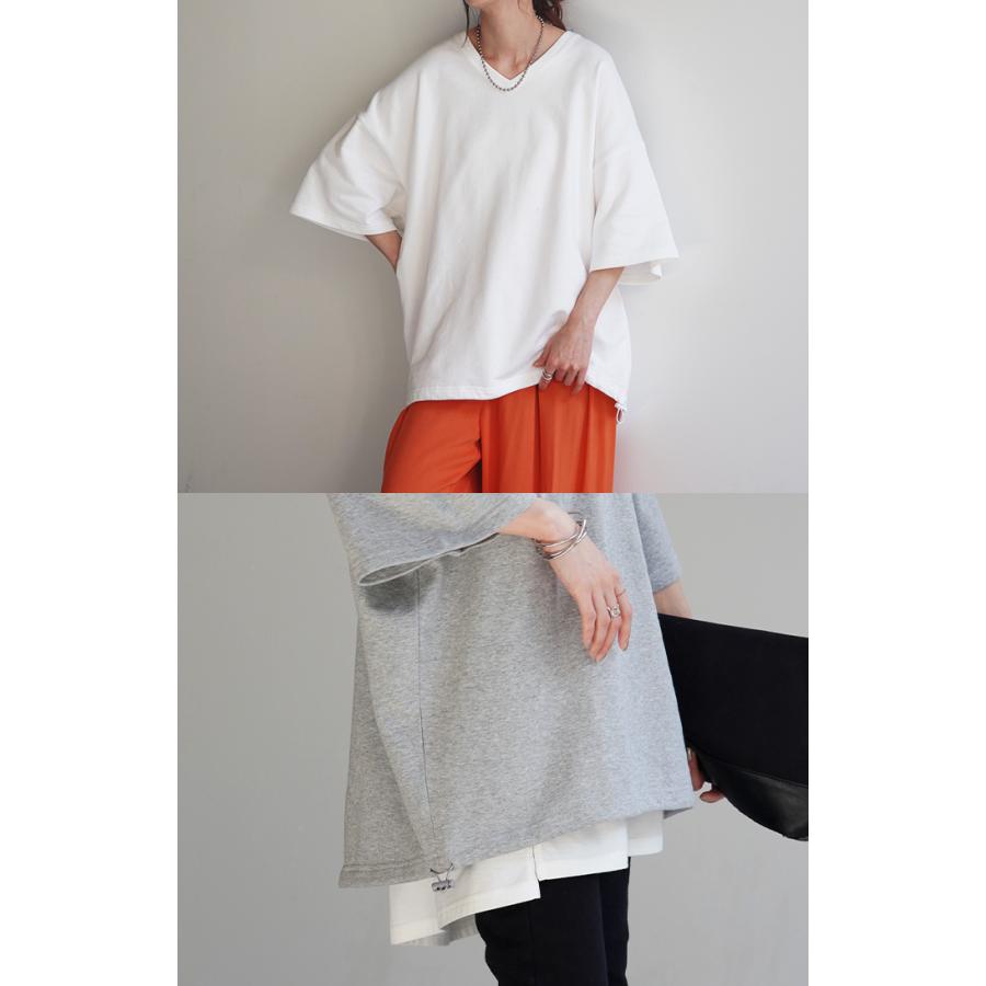 HUG.U Tシャツ 綿100％ オーバーサイズ レディース 半袖 ロング