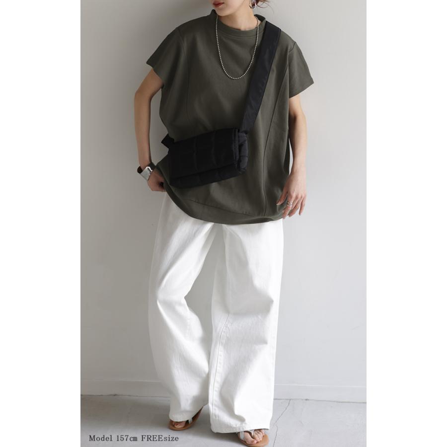 Tシャツ 半袖 モックネック トップス レディース カットソー フレンチ フレンチスリーブ ティーシャツ | HUG.U | 08