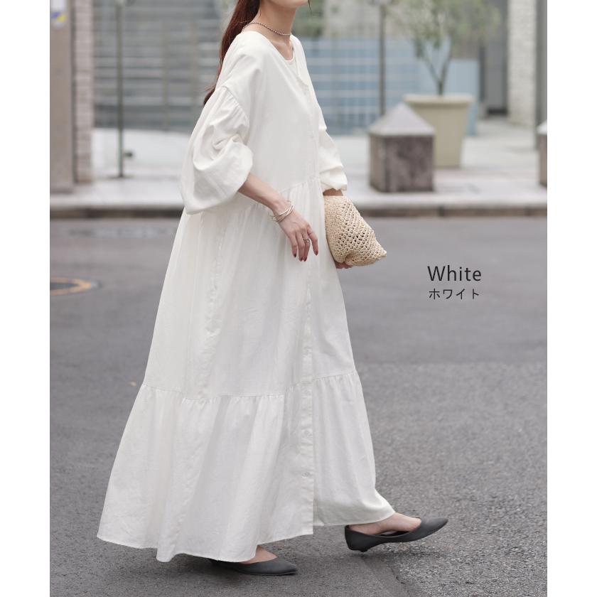 HUG.U（ハグユー） ワンピース ティアード ロング 綿100 レディース