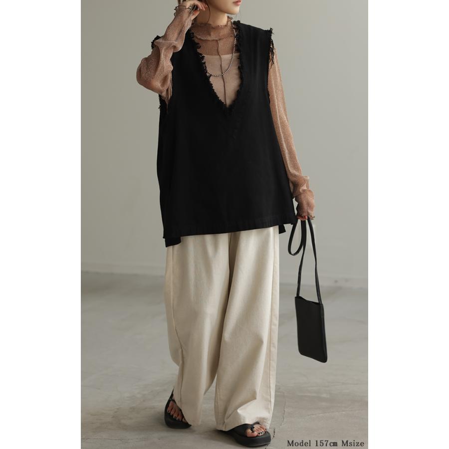 トップス シアートップス シースルー レイヤード レディース ラメ 無地 透かし編み シアーインナー インナー | HUG.U | 13