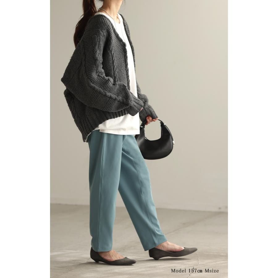 パンツ レディース テーパードパンツ ストレッチ ロング ボトムス テーパード カラーパンツ アンクルパンツ | HUG.U | 07