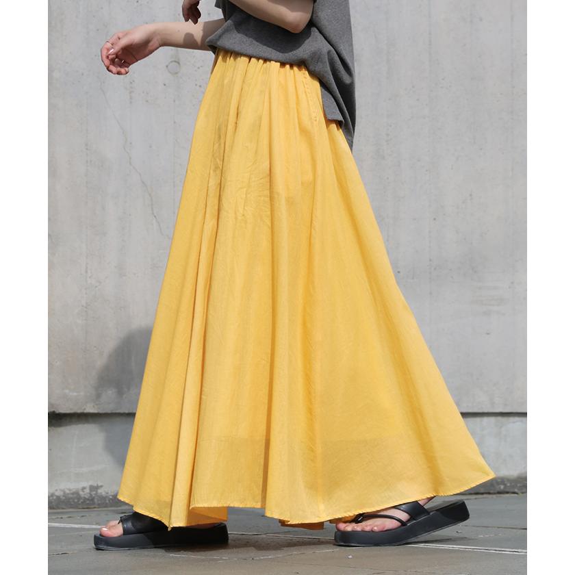 SALE スカート 綿100％ カラー レディース ボトムス ロングスカート ロング マキシ マキシスカート フレア フレアスカート ボトム | HUG.U | 13