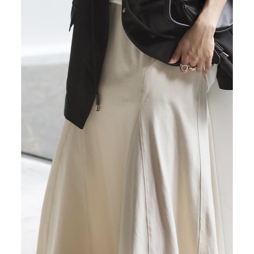 スカート スウェット Aライン 綿100％ レディース ロングスカート ボトムス スエット きれいめ フレア フレアスカート | HUG.U | 18