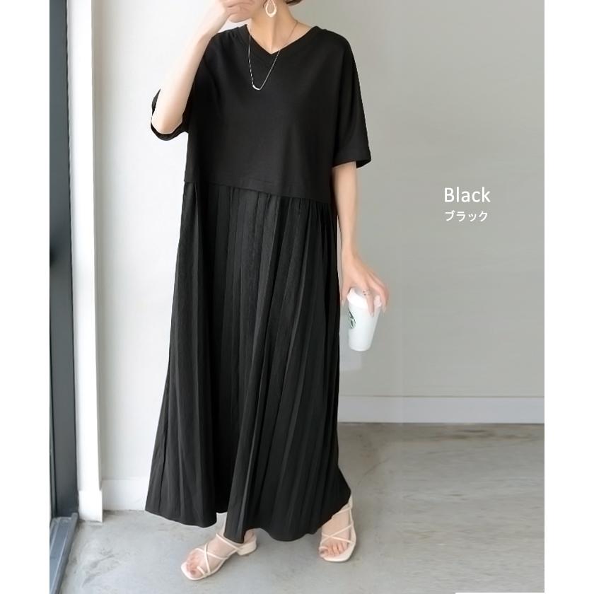 ワンピース ロング 長袖 半袖 2way ワンピ レディース 袖 取り外し 可能 ロングワンピース Aライン マキシ マキシワンピース ワンピ ロングワンピ ドッキング | HUG.U | 17