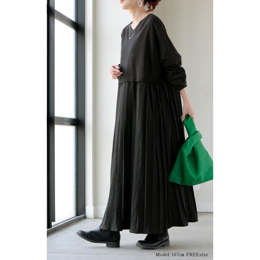 ワンピース ロング 長袖 半袖 2way ワンピ レディース 袖 取り外し 可能 ロングワンピース Aライン マキシ マキシワンピース ワンピ ロングワンピ ドッキング | HUG.U | 08