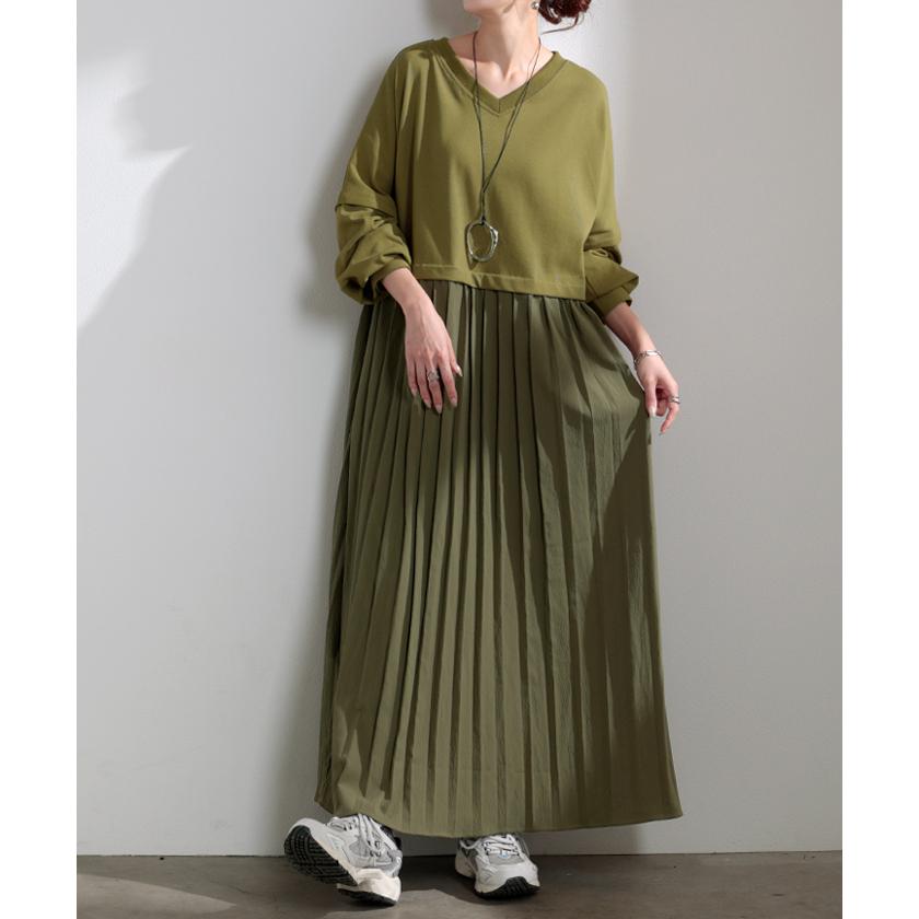 ワンピース ロング 長袖 半袖 2way ワンピ レディース 袖 取り外し 可能 ロングワンピース Aライン マキシ マキシワンピース ワンピ ロングワンピ ドッキング | HUG.U | 10