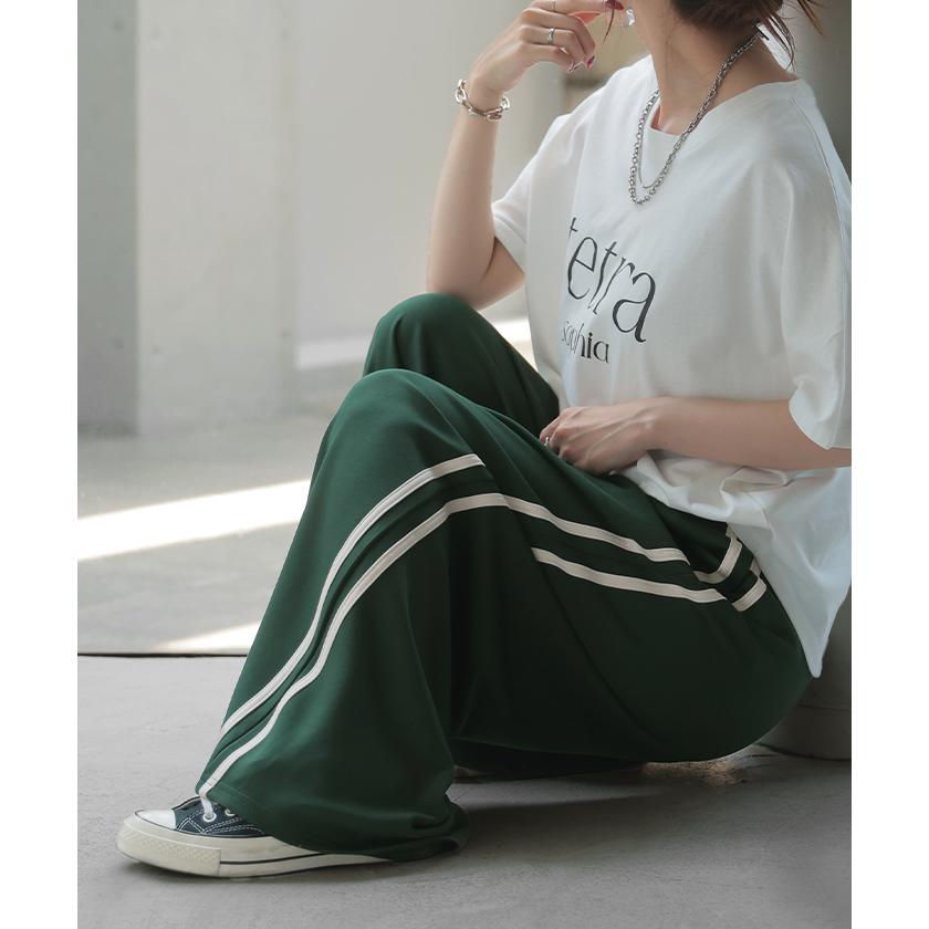 パンツ レディース ワイドパンツ トラックパンツ カラーパンツ ワイドパンツ ロング ウエストゴム 太い | HUG.U | 19