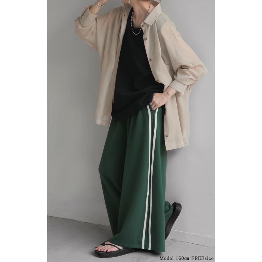 パンツ レディース ワイドパンツ トラックパンツ カラーパンツ ワイドパンツ ロング ウエストゴム 太い | HUG.U | 05