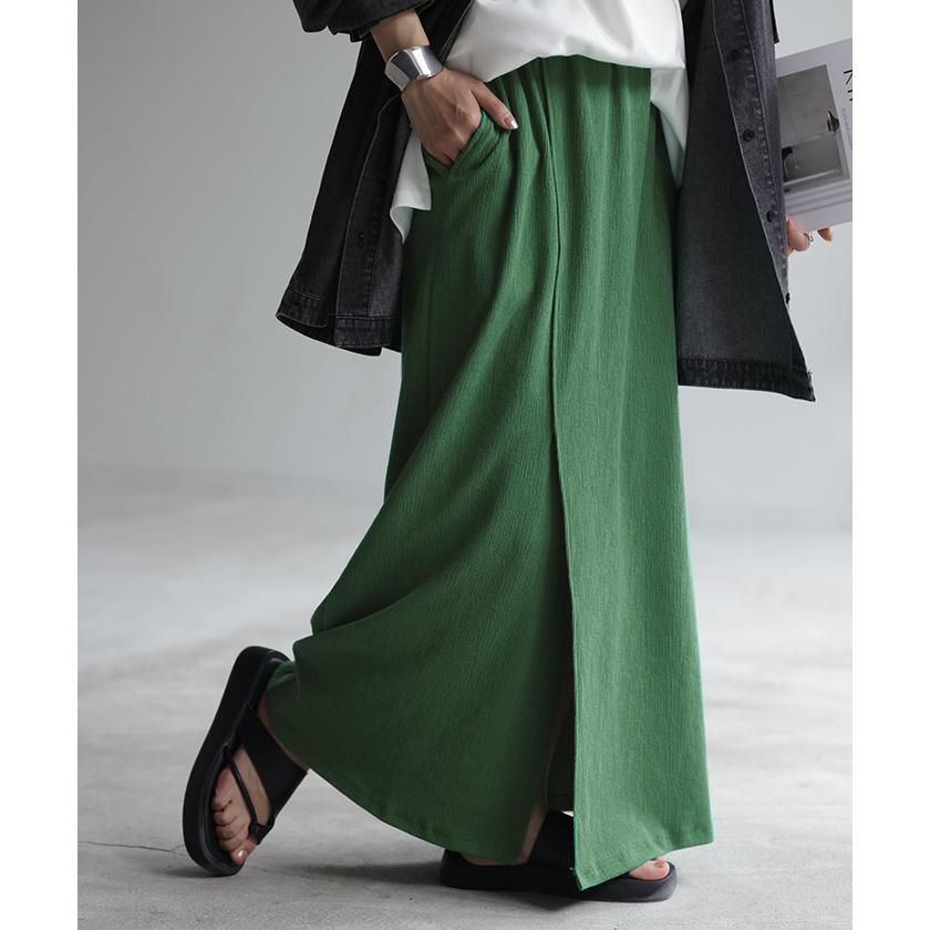 スカート タイトスカート ストレッチ レディース ボトムス 無地 ナロースカート 伸縮性 ウエストゴム | HUG.U | 09