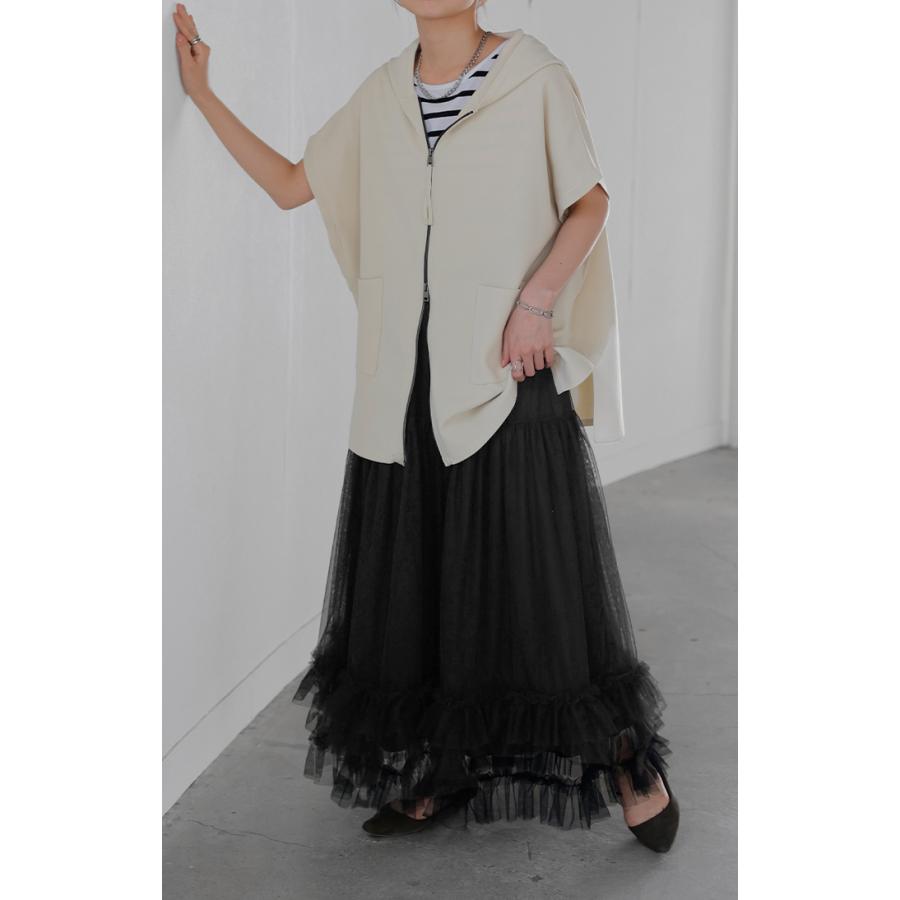 スカート チュール レース レディース ボトムス ロング ロングスカート マキシ マキシスカート Aライン フレア フレアスカート チュールスカート 長い ゴム | HUG.U | 17