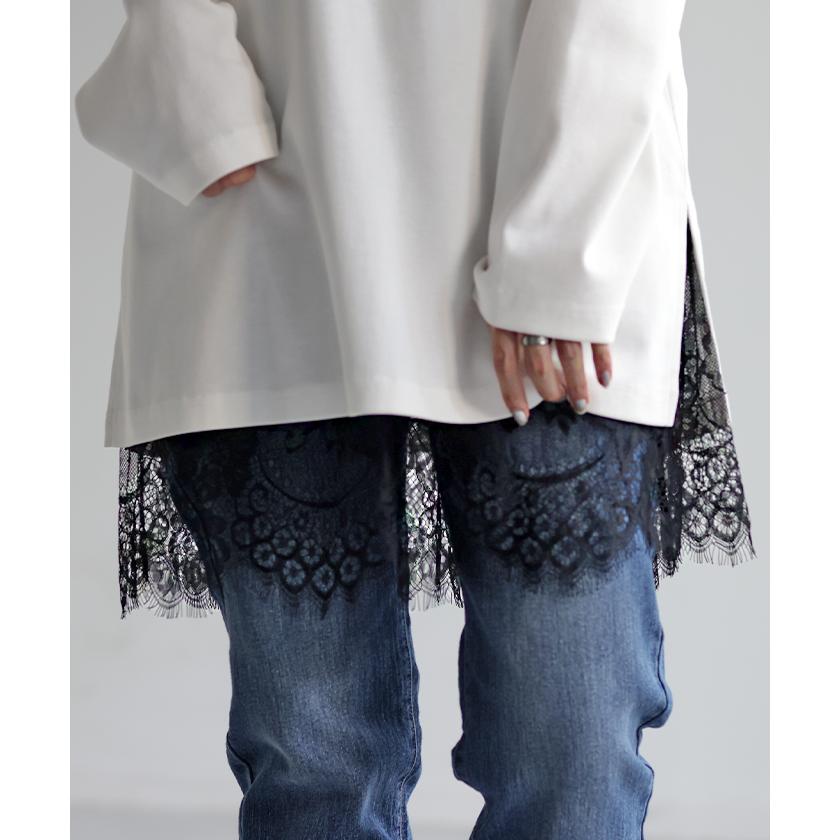 付け裾 レース レイヤード レディース 重ね着風 つけ裾 付け裾 重ね着 花柄 スカート ボックス インナー フェイクレイヤード 腹巻 | HUG.U | 06