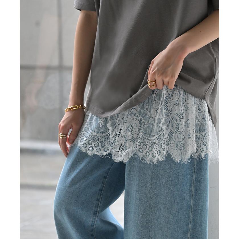 付け裾 レース レイヤード レディース 重ね着風 つけ裾 付け裾 重ね着 花柄 スカート ボックス インナー フェイクレイヤード 腹巻 | HUG.U | 10