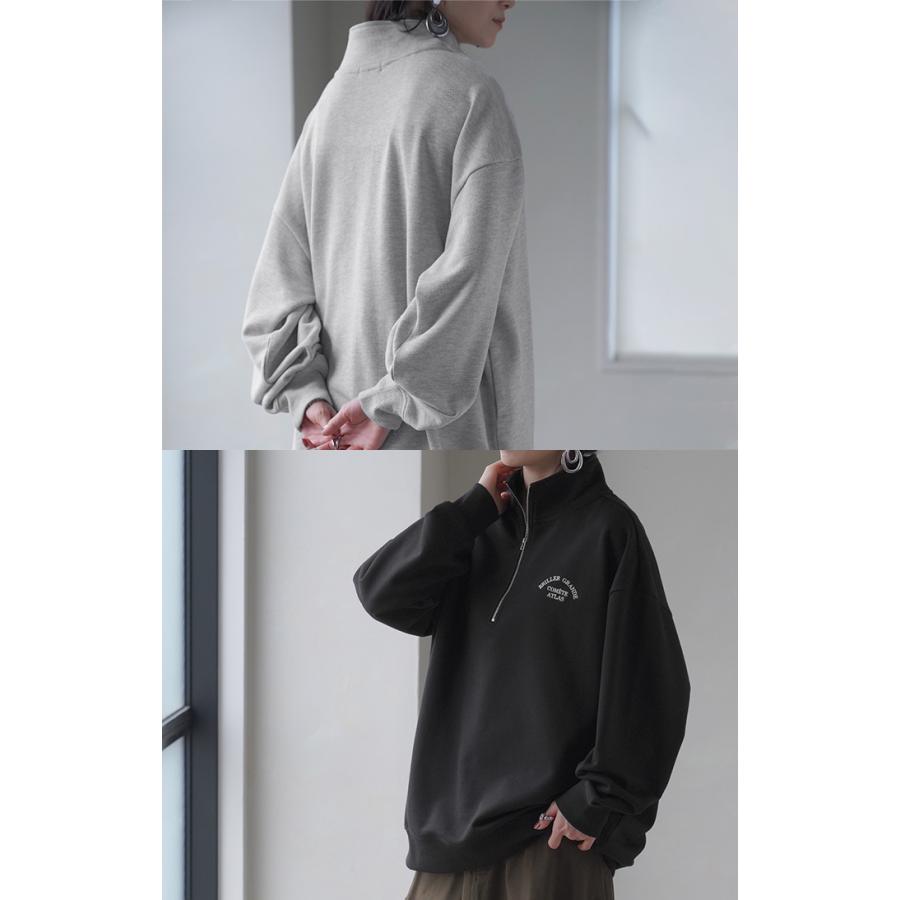 HUG.U（ハグユー） スウェット ハーフジップ ロゴ レディース