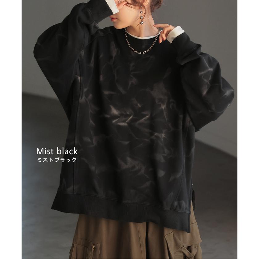 スウェット 別売り セットアップ可 レディース 柄 チュニック トップス ロング トレーナー オーバー プルオーバー | HUG.U | 15