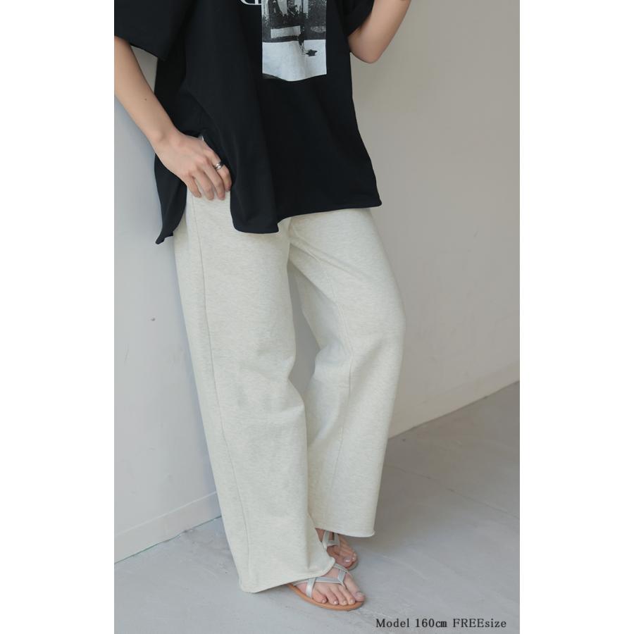 パンツ 綿100% スウェットパンツ レディース 厚手 スウェット ワイド ワイドパンツ ロング ロングパンツ | HUG.U | 07