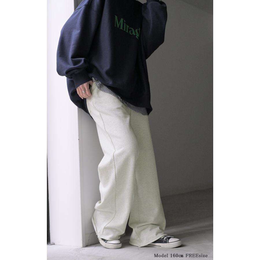 パンツ 綿100% スウェットパンツ レディース 厚手 スウェット ワイド ワイドパンツ ロング ロングパンツ | HUG.U | 07