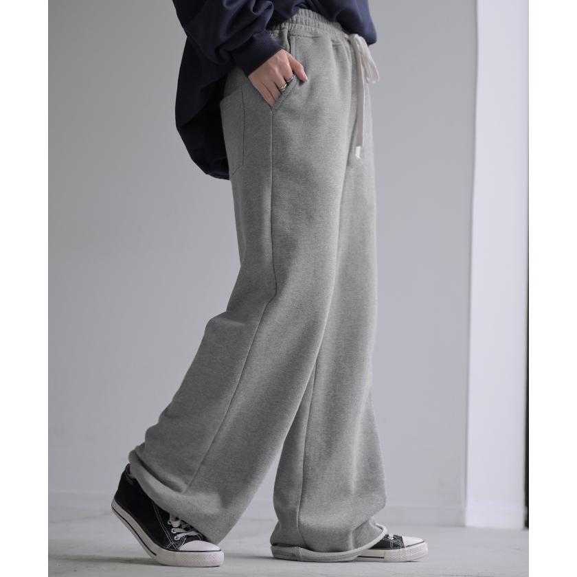 パンツ 綿100% スウェットパンツ レディース 厚手 スウェット ワイド ワイドパンツ ロング ロングパンツ | HUG.U | 08