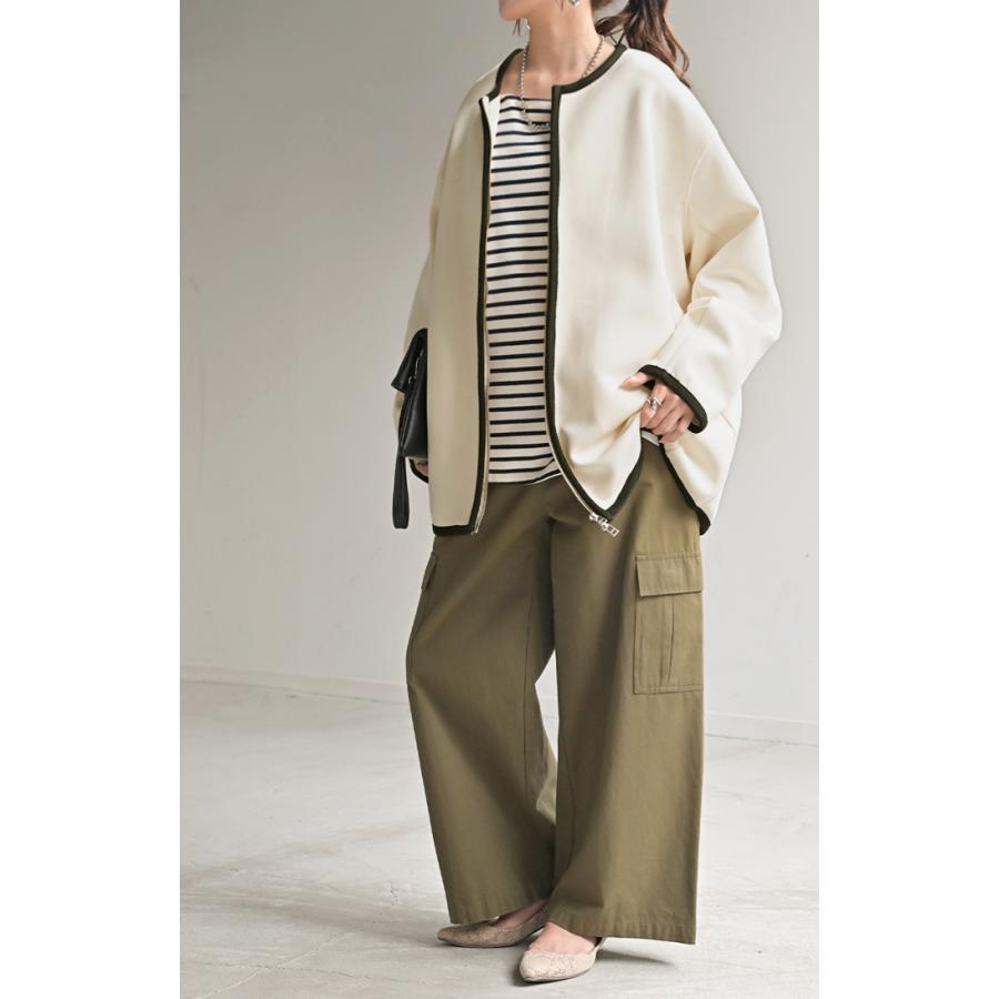 HUG.U（ハグユー） ジャケット ダンボール ニット パイピング