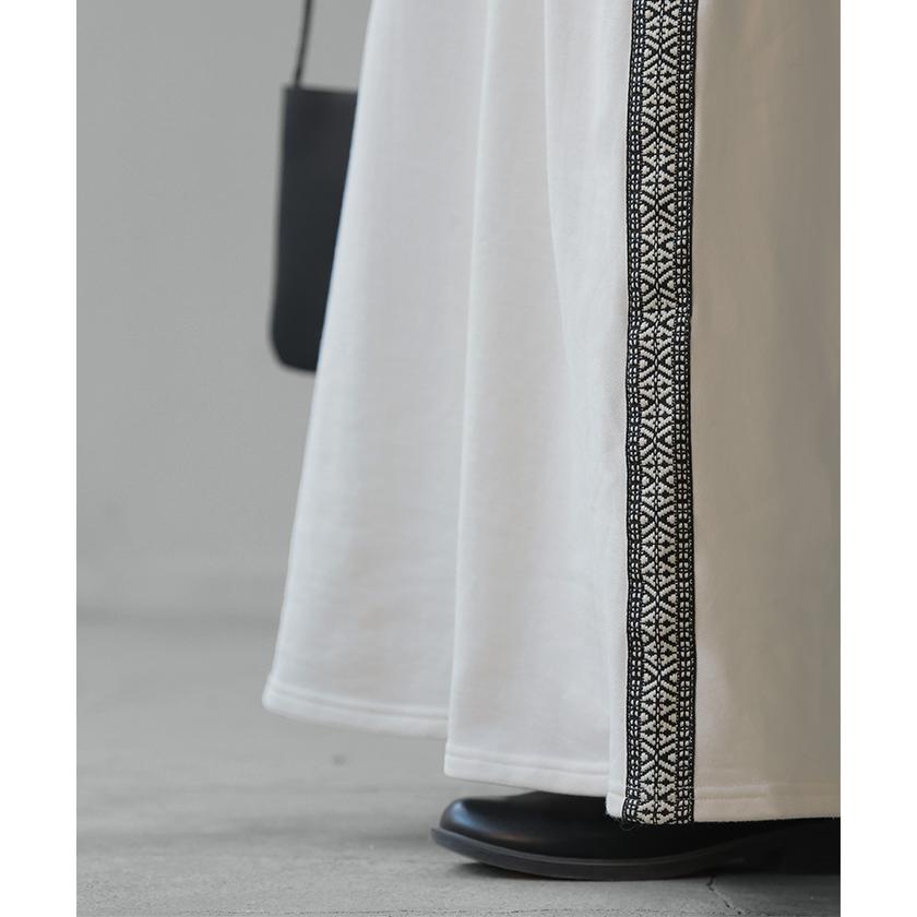 スカート 別売り セットアップ可 スウェット 刺繍 スウェットスカート ラインスカート Aライン レディース ロング | HUG.U | 11