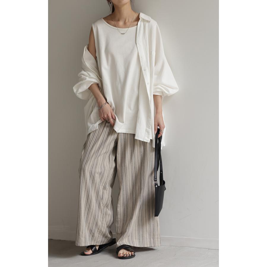 パンツ ワイドパンツ リネン 綿 レディース フレアパンツ ワイド タックパンツ ナチュラル ロング ロングパンツ ズボン ずぼん ボトムス | HUG.U | 13