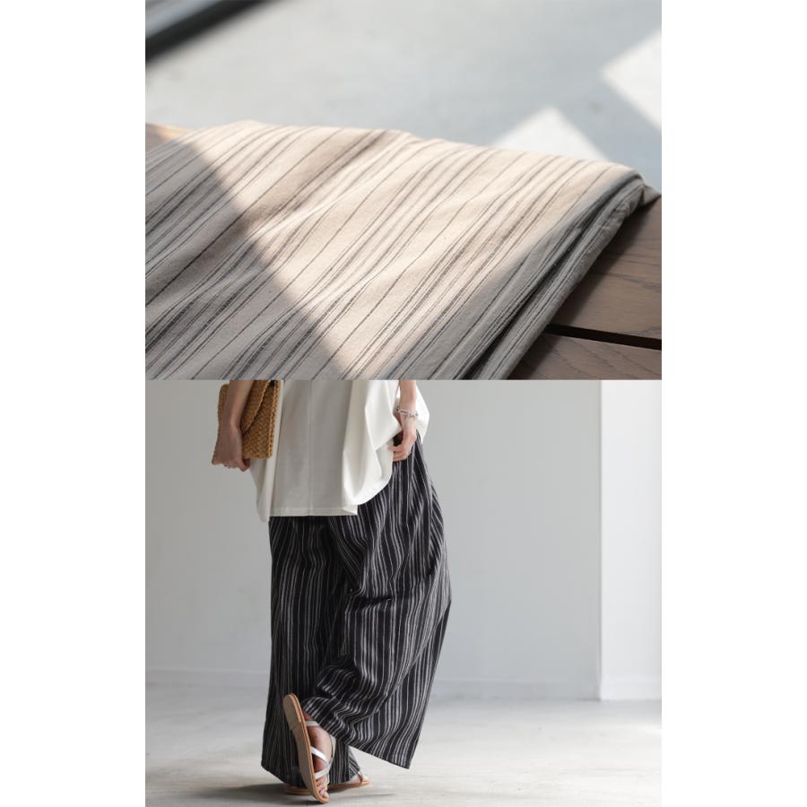 パンツ ワイドパンツ リネン 綿 レディース フレアパンツ ワイド タックパンツ ナチュラル ロング ロングパンツ ズボン ずぼん ボトムス | HUG.U | 09