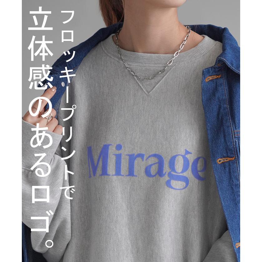 スウェット ロゴ ロング レディース トップス 長袖 Uネック ボリュームスリーブ お尻が隠れる ドルマン チュニック ストレッチ ドロップショルダー | HUG.U | 08