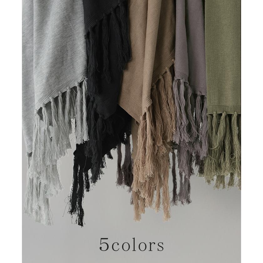 カーディガン レディース アウター 大判ストール 大判 大判マフラー フリンジ ストール 無地 羽織り ショール ひざ掛け マフラー ニット ロング ストール風 | HUG.U | 13